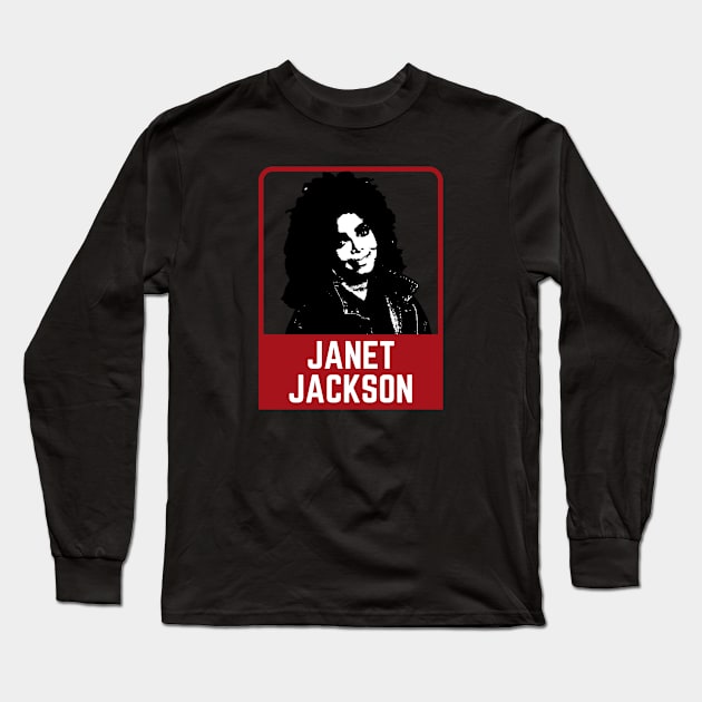 Janet jackson ~~~ 70s retro Long Sleeve T-Shirt by BobyOzzy